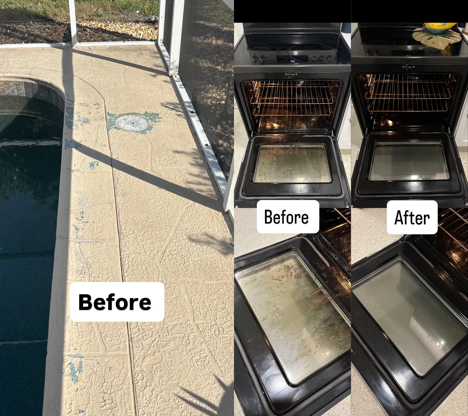 Pool deck before and after resurfacing